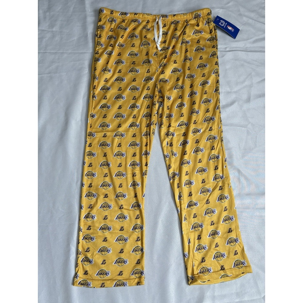 NEW NBA LOS ANGELES LAKERS PAJAMAS PJs PANTS GOLD Lakers Pajamas Men's XXLarge